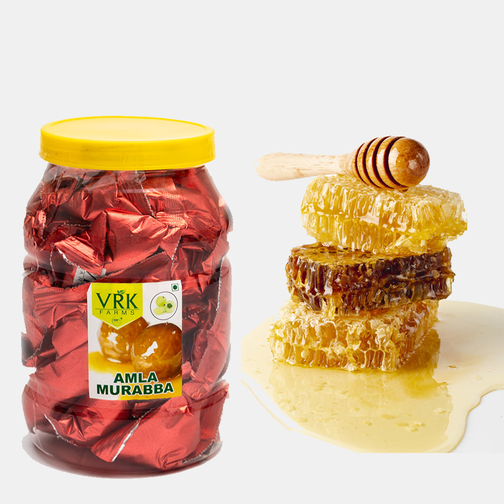 # COMBO 4 - AMLA MURABBA (25PCS) + HONEY COMB (150GMS)
